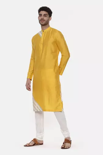 Yellow Silk Detail Kurta