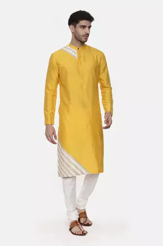 Yellow Silk Detail Kurta