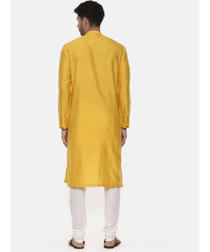 Yellow Silk Detail Kurta
