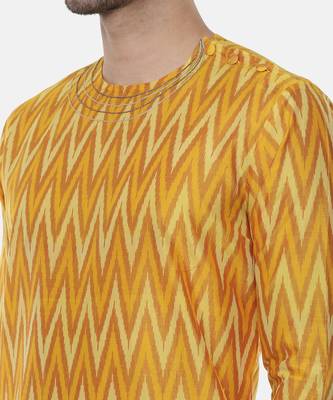 Silk Yellow Ikat Kurta 2