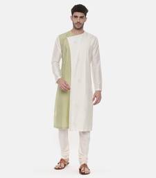 Green Ivory Wrap Around Silk Kurta