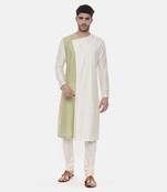 Green Ivory Wrap Around Silk Kurta