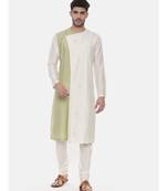 Green Ivory Wrap Around Silk Kurta