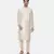 Beige Ivory Silk Cut Away Kurta