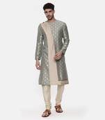 Banares Silk Brocade Green Kurta