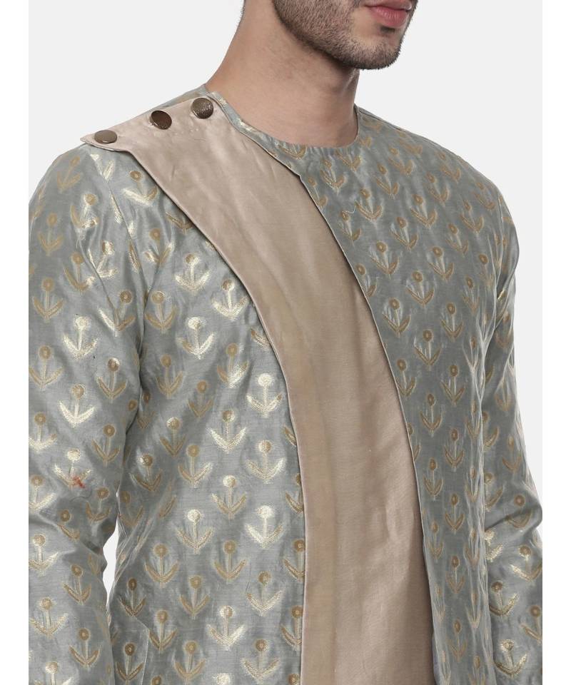 Banares Silk Brocade Green Kurta