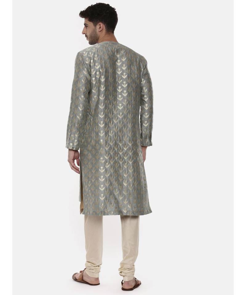 Banares Silk Brocade Green Kurta