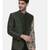 Classic Silk Cotton Green Printed Bandhgala