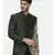 Classic Silk Cotton Green Printed Bandhgala