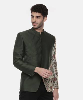 Classic Cotton Green Printed Bandhgala 5
