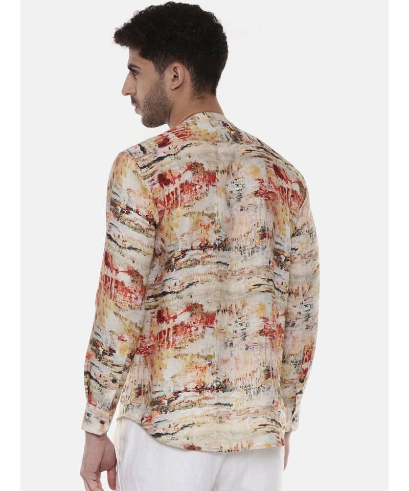 Abstract Linen Printed Shirt
