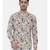 Blue Brown Floral Linen Shirt