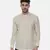Beige Green Linen Printed Shirt