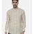 Beige Green Linen Printed Shirt