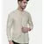 Beige Green Linen Printed Shirt
