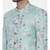 Sea Green Linen Printed Sherwani