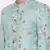Sea Green Linen Printed Sherwani