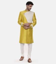 Classic Yellow Silk Slub Sherwani