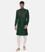 Green Silk Slub Sherwani