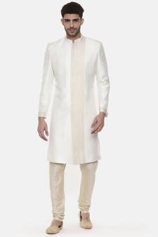 Classic Ivory Silk Sherwani