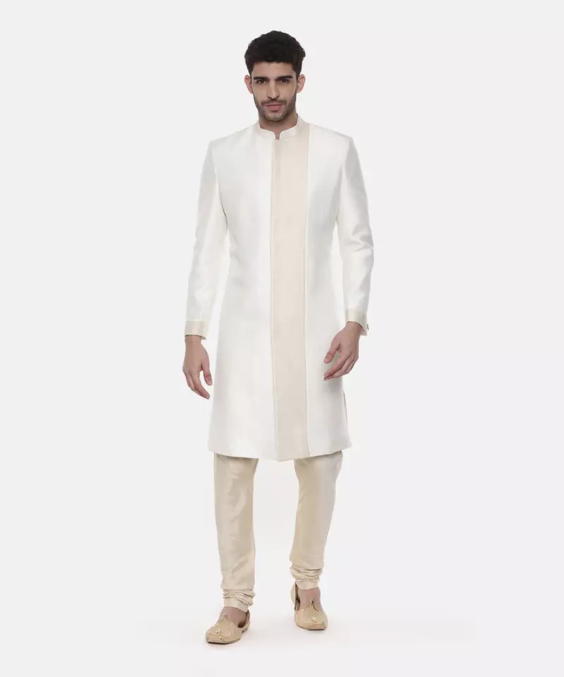 Classic Ivory Silk Sherwani
