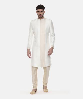 Classic Ivory Silk Sherwani 1