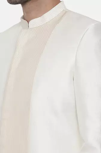Classic Ivory Silk Sherwani