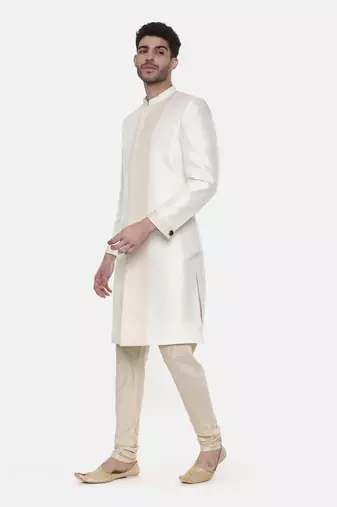 Classic Ivory Silk Sherwani