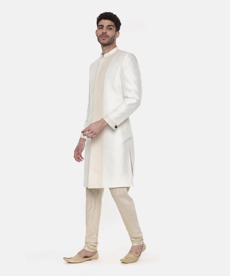 Classic Ivory Silk Sherwani