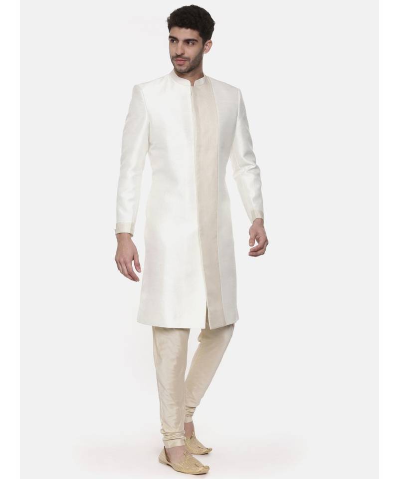 Classic Ivory Silk Sherwani