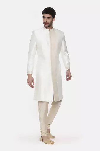 Classic Ivory Silk Sherwani