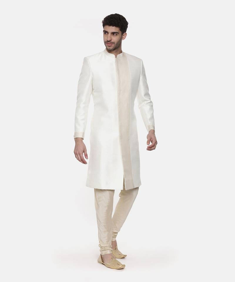 Classic Ivory Silk Sherwani