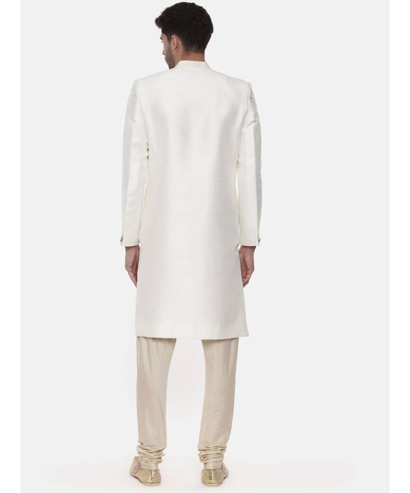 Classic Ivory Silk Sherwani