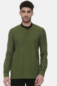 Green Cotton Short Kurta
