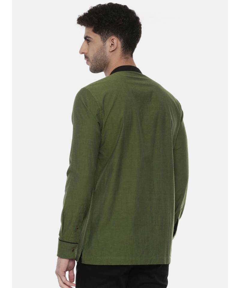 Green Cotton Short Kurta