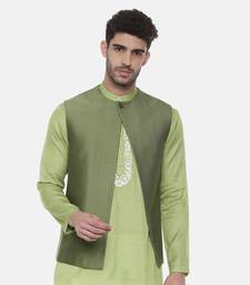 Green Open Silk Jacket