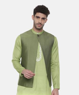 Green Open Silk Jacket 2