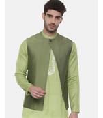 Green Open Silk Jacket