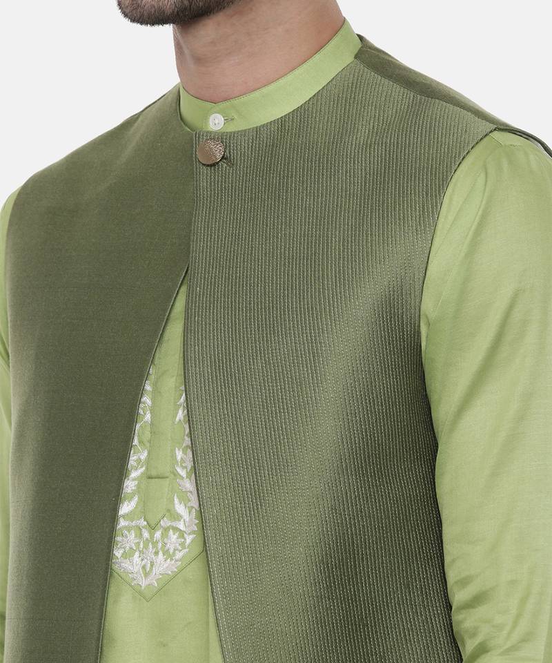 Green Open Silk Jacket