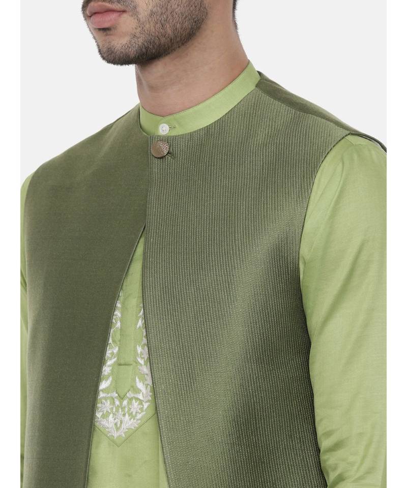 Green Open Silk Jacket