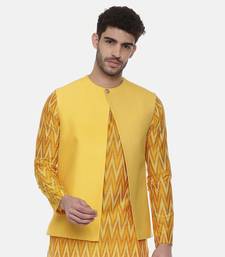 Yellow Open Silk Jacket