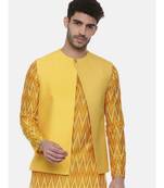 Yellow Open Silk Jacket