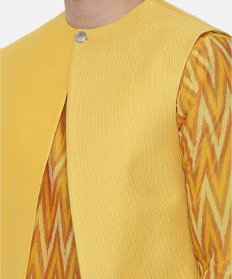 Yellow Open Silk Jacket 3