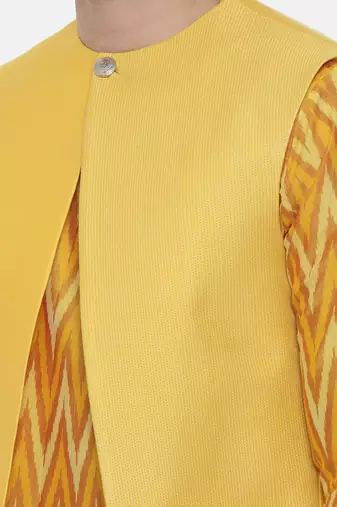 Yellow Open Silk Jacket