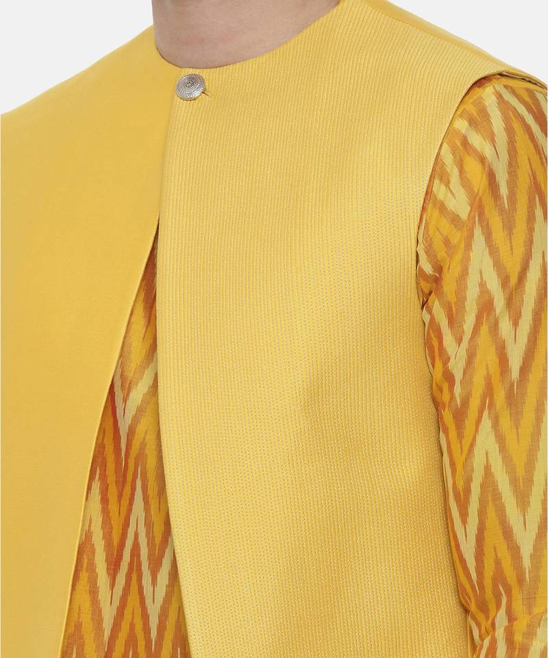 Yellow Open Silk Jacket