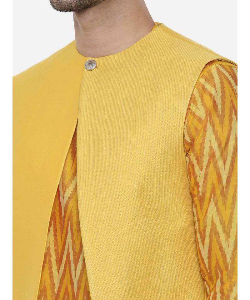 Yellow Open Silk Jacket