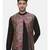 Rust Pink Printed Open Silk Jacket