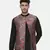 Rust Pink Printed Open Silk Jacket