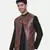 Rust Pink Printed Open Silk Jacket