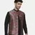 Rust Pink Printed Open Silk Jacket